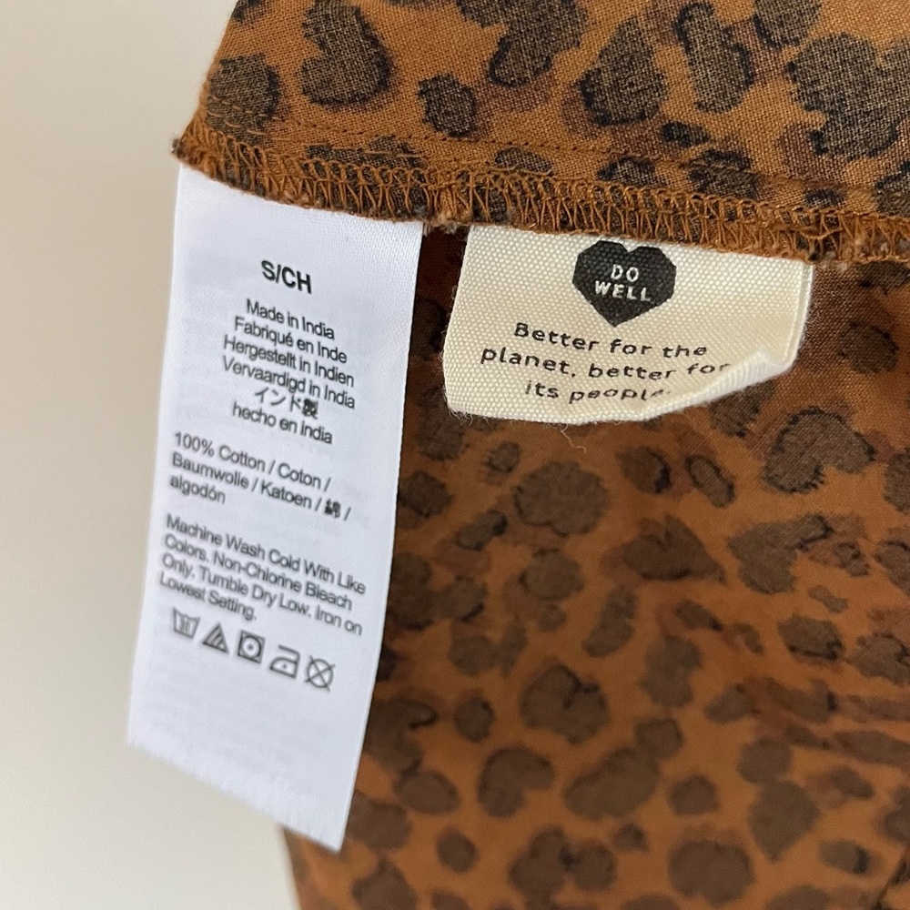 Madewell Flutter Sleeve Painted Leopard Print Mini Wrap Dress Brown Black - Picture 9 of 9